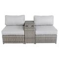 Living Source International 3-Piece Wicker/Rattan Sectional Seating Group - Gray