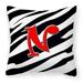Carolines Treasures CJ1024-NPW1414 Letter N Initial Monogram - Zebra Red Fabric Decorative Pillow 14Hx14W multicolor