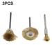 3pcs Copper Wire Wheel Cup Brushes Bits Set Rust Paint-Remover For Rotary Tool