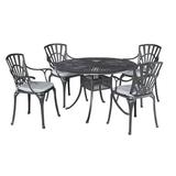 Homestyles Grenada Aluminum 5 Piece Outdoor Dining Set in Charcoal