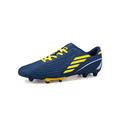 Gomelly Mens Soccer Cleats Wide Width Firm Ground Soccer Shoes Football Cleats Sneakers for Women Youth Boys Girls Blue Long Cleats 5.5Y