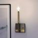 Luxury Lux Industrial Indoor Wall Sconce 11 H x 5 W with Modern Farmhouse Style Elements Industrial Design Matte Black & Satin Brass Finish UEX2205