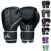 MRX Boxing Gloves Fighting Training Combat Train Workout Sparring Grappling Durable Light Weight Adult Punch Bag Glove Muay Thai Punching Mitts Kickboxing MMA Gloves Men and Women Silver 14oz