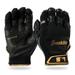 Franklin Sports Adult MLB Shook-Sorb X Batting Gloves Adult Extra Large Pair Black/Gold