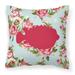 Carolines Treasures Blowfish Shabby Chic Roses Square Decorative Outdoor Pillow