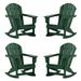 GARDEN Outdoor Adirondack Rocking Chairs for Patio (Set of 4) Dark Green