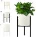 Manunclaims Flower Pot Holder Plant Stand Indoor Mid Century Modern Metal Rack Bracket Ceramic Flower Pot Fit S/M/L Pots Sizes for Indoor Outdoor Planters - for All House Plants Flowers Herbs