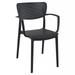 Siesta 33 x 21 x 34 in. Loft Outdoor Dining Arm Chair Black - Pack of 2