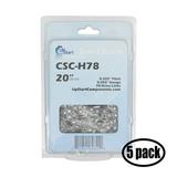 5 Pack Replacement 20-Inch H78 20BPX Chainsaw Chain for Echo CS-5000 Chainsaw (20 Length .325 Pitch 0.050 Gauge 78 Drive Links)