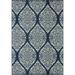 Momeni Indoor and Outdoor Damask Geometric & Abstract Contemporary Area Rugs Blue and White 54 x 94