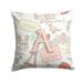 Letter A Love in Paris Pink Fabric Decorative Pillow