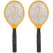 2 Pack Bug Zapper Electric Fly Swatter Zap Mosquito - Indoor Outdoor Zapping Racket for Pest Control - Safe to Touch with 3-Layer Safety Mesh