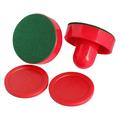 2 PCS 75mm Air Hockey Table Felt Pusher With 63mm Puck Mallet Goalies