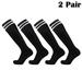 Soccer Socks Youth Knee High 2 Pack Black Elbourn Sports Socks Cotton for Baseball/Soccer/Lacrosse