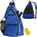Athletico Sling Bag - Crossbody Backpack for Pickleball Tennis Racketball and Travel for Men and Women (Blue)