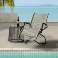 Folding Lounge Chair SYNGAR Patio Rocking Chaise Chair with Armrests Beach Lightweight Reclining Chair Outdoor Portable Folding Chair Lounge Chaise Chair for Camping Pool Lawn Garden D7844