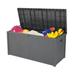 Seizeen Outdoor Storage Box Large Patio Deck Box Waterproof Resin Pool Storage Bin for Cushions Toys Garden Tools 75 GAL Gray