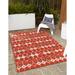 Unique Loom Cardak Indoor/Outdoor Trellis Rug Rust Red/Navy Blue 9 x 12 2 Rectangle Geometric Transitional Flatweave Perfect For Patio Deck Garage Entryway