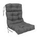 Blazing Needles 22 x 45 in. Spun Polyester Solid Outdoor Tufted Chair Cushion Cool Gray