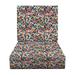 RSH DÃ©cor Indoor Outdoor Foam Deep Seating Cushion Set 23 x 24 x 5 Seat and 23 x 19 x 3 Back Cranston Multi Color Floral