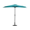 BAYSHORE 9 Ft Half Umbrella with Resin Concrete Base Included for Oudoor Patio Turquoise
