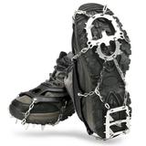 18 Spikes Traction Cleats Women Men -slip Ice Snow Grips with Storage Pouch for Walking Hiking Fishing Mountaineering