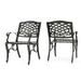 GDF Studio Prague Outdoor Cast Aluminum Dining Chairs Set of 2 Bronze