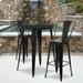 Flash Furniture Commercial Grade 30 Round Black Metal Indoor-Outdoor Bar Table Set with 2 Cafe Stools