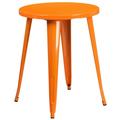 Flash Furniture Commercial Grade 24 Round Orange Metal Indoor-Outdoor Table