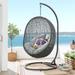 Modway Hide Outdoor Patio Swing Chair With Stand in Gray