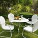 Griffith Metal 40 Five Piece Outdoor Dining Set - 40 Dining Table-Color:White