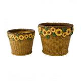 Plow & Hearth Sunflower Basket Planters Set of 2