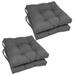 Blazing Needles Solid Twill Square Tufted Chair Cushions (Set of 4) 16 Steel Grey