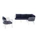 Lounge Sectional Sofa Chair Set Aluminum Metal Steel White Blue Navy Modern Contemporary Urban Design Outdoor Patio Balcony Cafe Bistro Garden Furniture Hotel Hospitality