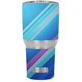 Skin Decal Vinyl Wrap for RTIC 30 oz Tumbler Cup Stickers Skins Cover (6-piece kit) / blue lines