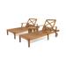 Capri Outdoor Acacia Wood 3 Piece Chaise Lounge Set Teak