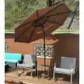 UBesGoo 9 3-Tiers Outdoor Patio Umbrella with Crank and tilt Brown