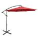 Claret 10 FT Patio Offset Umbrella w/8 Ribs Cross Base Tilt