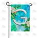 America Forever Summer Flowers Birds Monogram Garden Flag Letter G 12.5 x 18 inches Hummingbird Calla Lily Spring Floral Double Sided Vertical Outdoor Yard Lawn Decorative White Floral Garden Flag