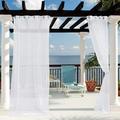 Waterproof Indoor/Outdoor Sheer Curtains For Patio - Grommet Voile Curtains For Patio Privacy Porch Gazebo Deck And Pergola 2 Panels