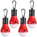 Ledander Red 4PCS Outdoor Camping Tent Light Portable Lantern LED Bulb