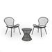 Kreighton Modern Outdoor 2 Seater Iron Chat Set with Side Table Matte Black