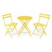 Gara 3 Piece Deck Furniture Set â€“ 2 Relaxing Chair With a Outdoor Round Cafe Table - Yellow