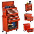 BCBYou 8-Drawer Tool Chest with Wheels Tool Storage Cabinet and Tool Box Lockable Rolling Tool Chest with drawers Toolbox Organizer for Garage Warehouse Workshop (Red)
