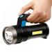 Super Bright Handheld Led Spotlight Flashlight Powerful Searchlight Rechargeable Battery Plus Side Camping Lantern