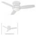 Minka-Aire Traditional Concept 44-Inch 3-Blade LED Ceiling Fan in White Finish W/ White Blades & Opal Glass - F593L-WH