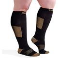 CopperJoint Wide Calf Copper Compression Socks - Knee High Socks for Men and Women - 15-20 mmHg Zipperless Long Compression Stocking for Nurses Running Hiking Cycling Calf Pain - Unisex - Pair - XL