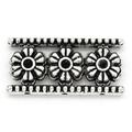 Sexy Sparkles 5 Pcs Rectangle Spacer Bar Beads Antique Silver Flower and Dots Design