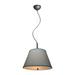 Gold-laced Cafe Pendant Light with Textured Oatmeal Slotted UNO Empire Shade and Diffuser