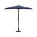 WestinTrends Lanai 9 Ft Outdoor Patio Half Umbrella with Base Include Small Grill Deck Porch Balcony Shade Umbrella with Crank 20 Lbs Half Round Base Navy Blue